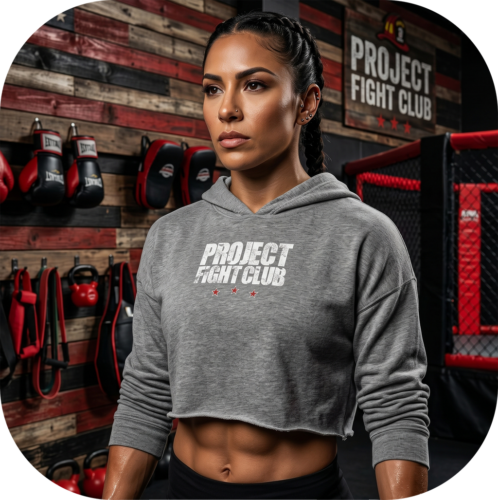 WOMENS GREY CROPPED SWEATSHIRT 2 - HONOR FIREFIGHTERS & EMTs