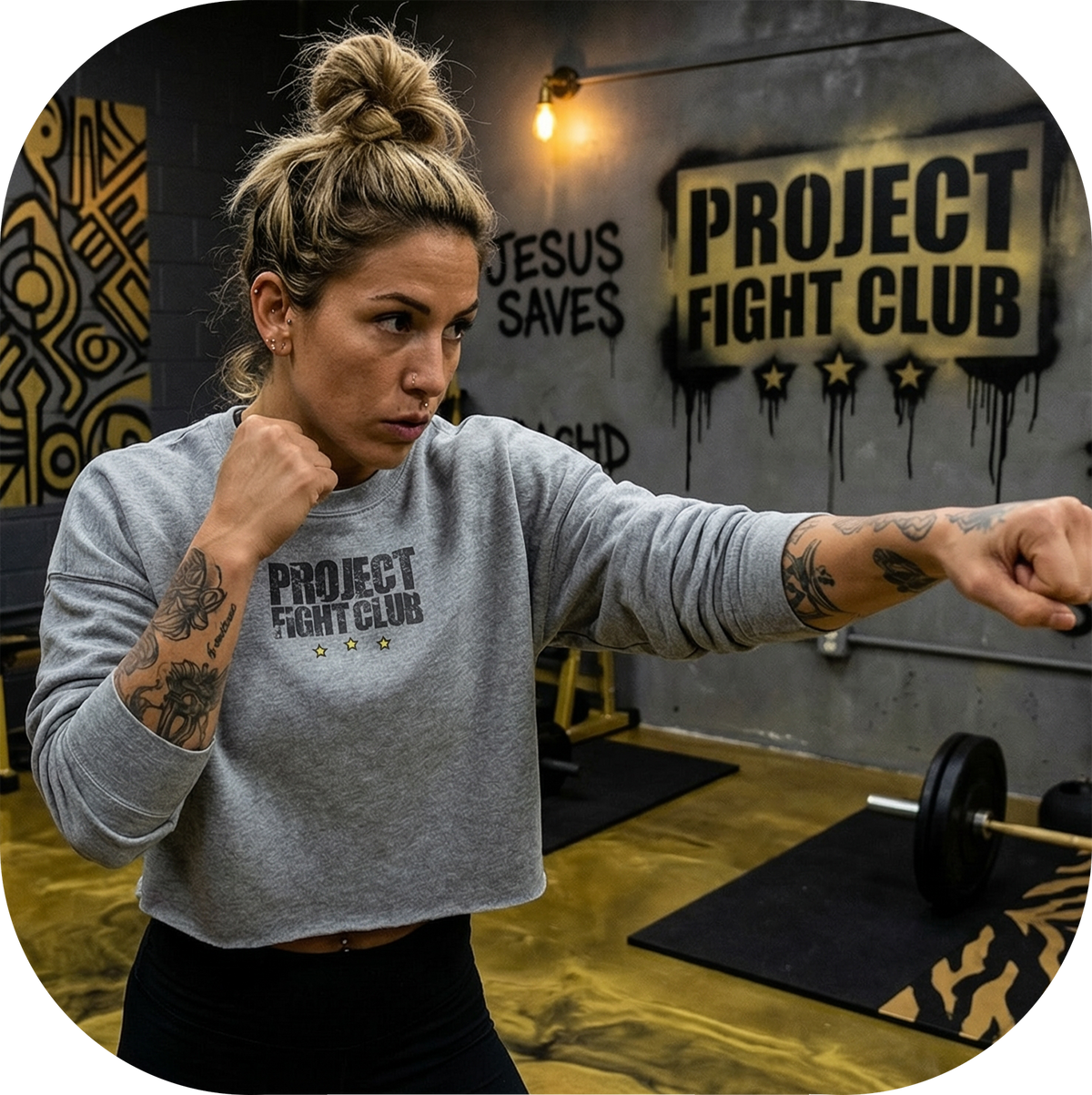 GREY CROPPED SWEATSHIRT - SPREAD CHRISTIANITY