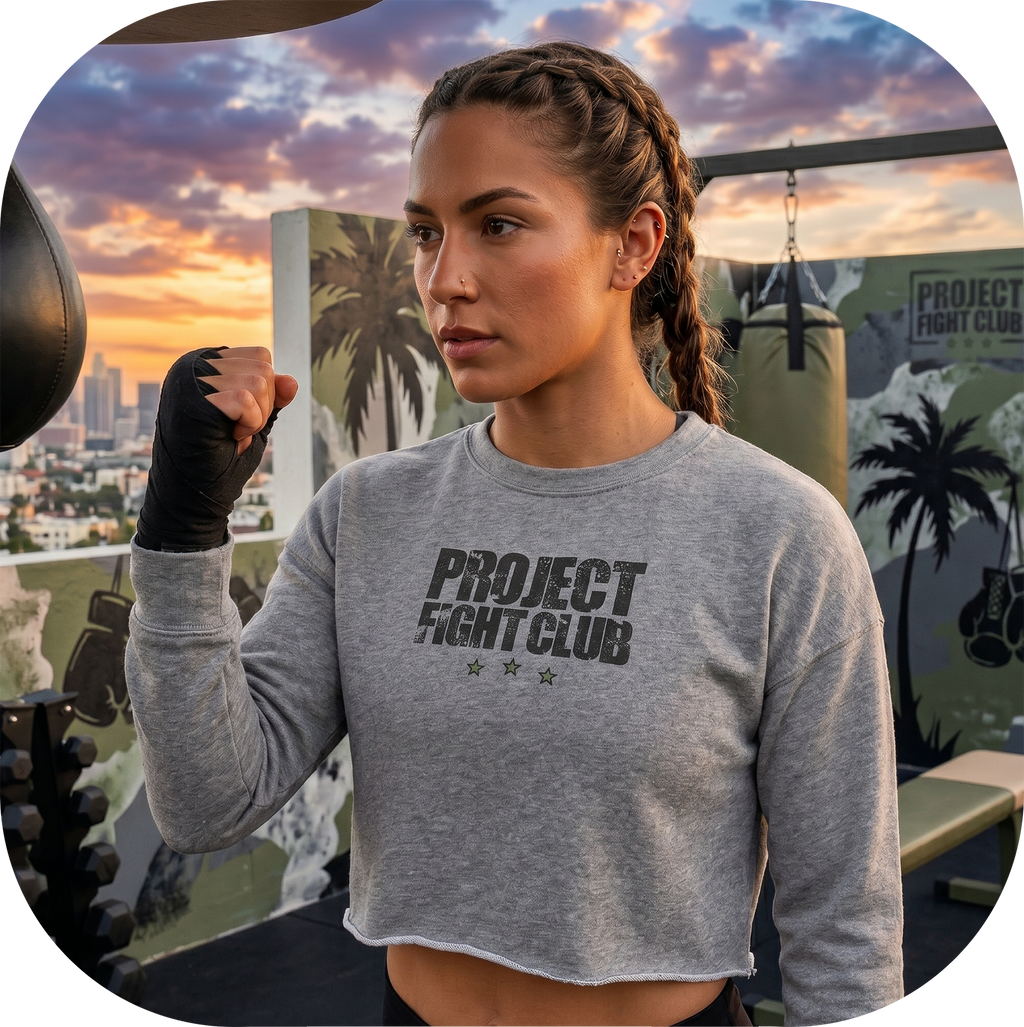 WOMENS GREY CROP FLEECE - HONOR SOLDIERS & VETERANS
