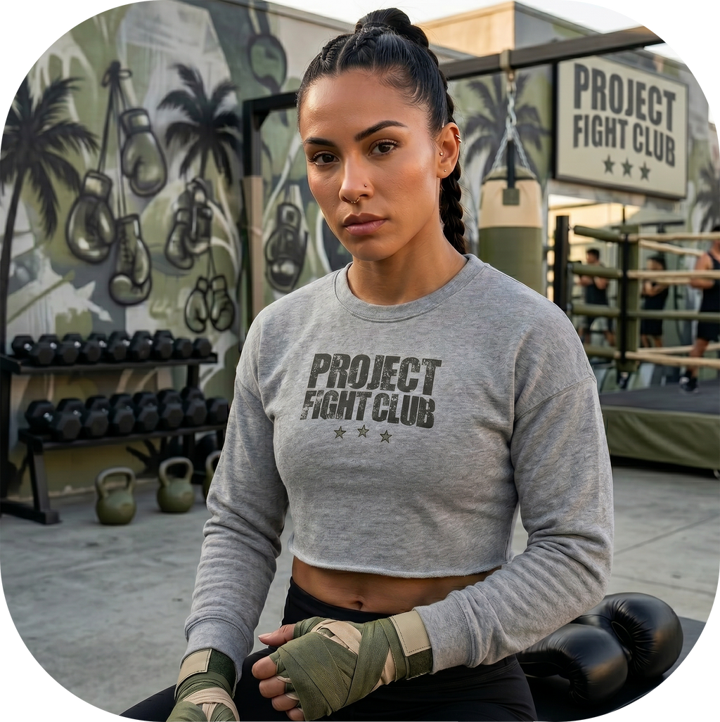 WOMENS GREY CROP FLEECE - HONOR SOLDIERS & VETERANS