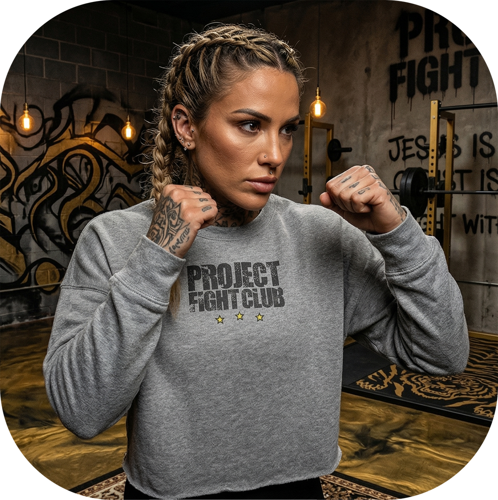 GREY CROPPED SWEATSHIRT - SPREAD CHRISTIANITY