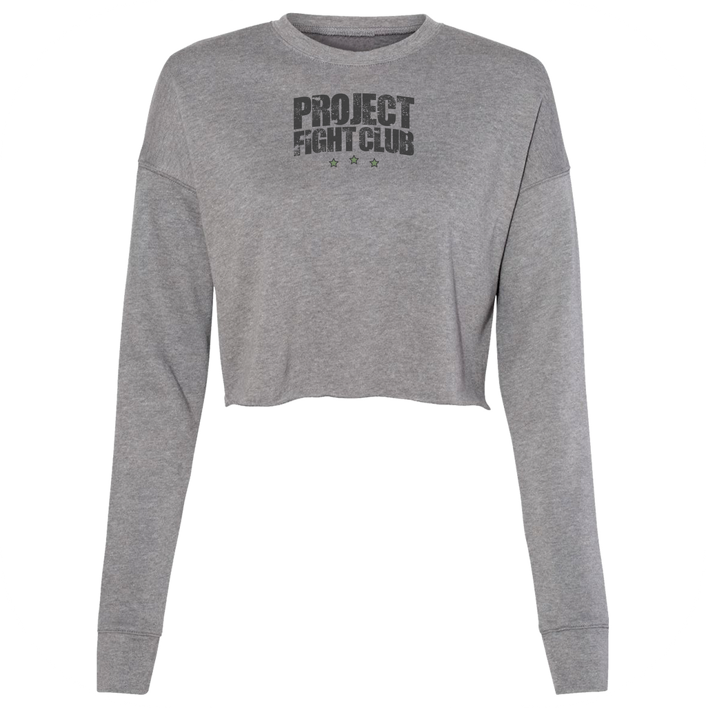 WOMENS GREY CROP FLEECE - HONOR SOLDIERS & VETERANS