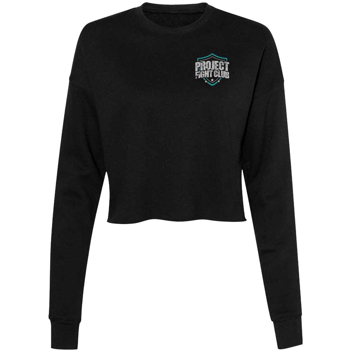 WOMENS BLACK CROPPED FLEECE - FIGHT ADDICTION