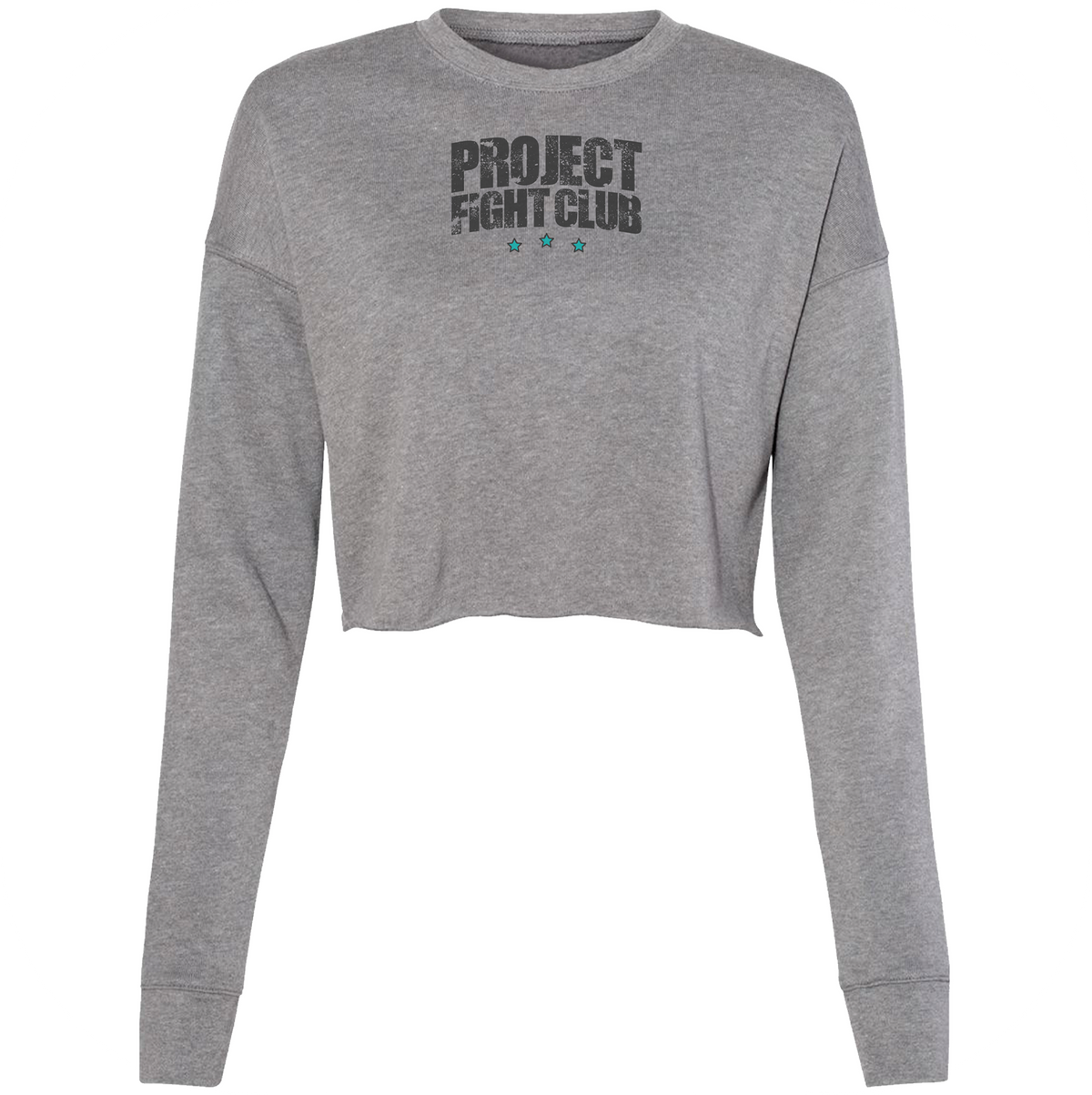 WOMENS GREY CROPPED FLEECE - FIGHT ADDICTION