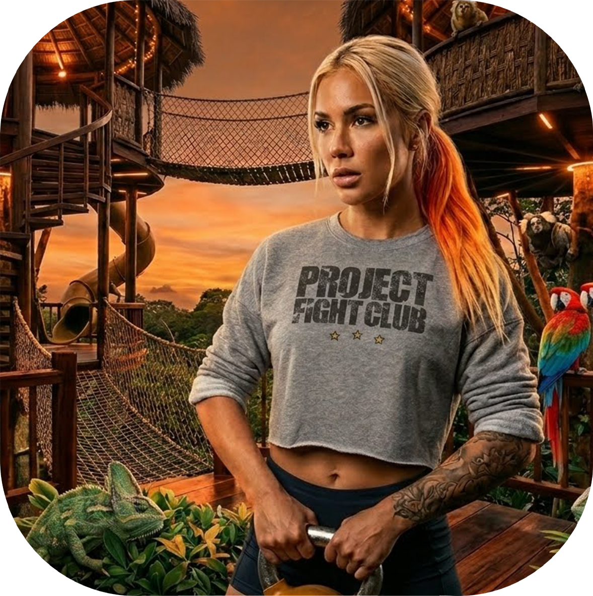 WOMENS GREY CROPPED SWEATSHIRT - PROTECT ANIMALS & WILDLIFE