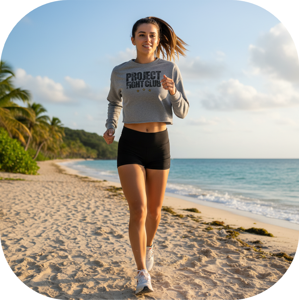 WOMENS GREY CROPPED SWEATSHIRT - PROTECT ANIMALS & WILDLIFE