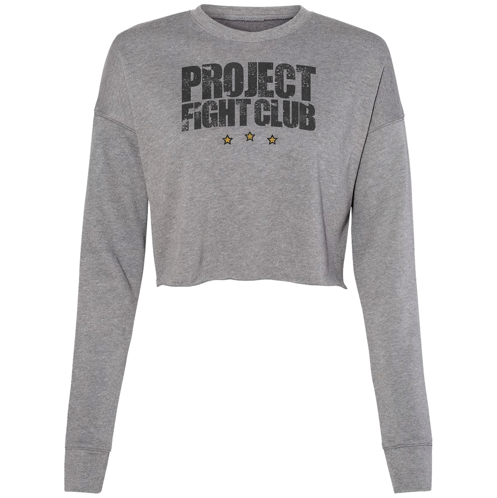 WOMENS GREY CROPPED SWEATSHIRT - PROTECT ANIMALS & WILDLIFE