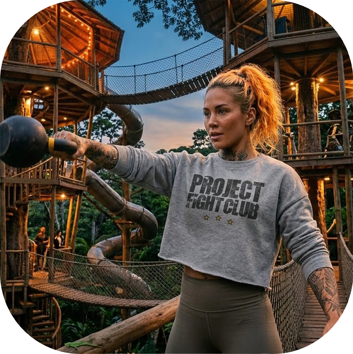 WOMENS GREY CROPPED SWEATSHIRT - PROTECT ANIMALS & WILDLIFE