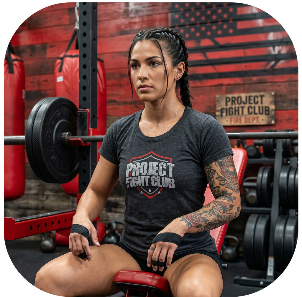 WOMENS DARK GREY T-SHIRT - HONOR FIREFIGHTERS & EMTs