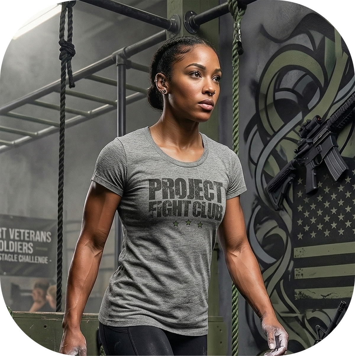 WOMENS GREY T-SHIRT - HONOR SOLDIERS & VETERANS