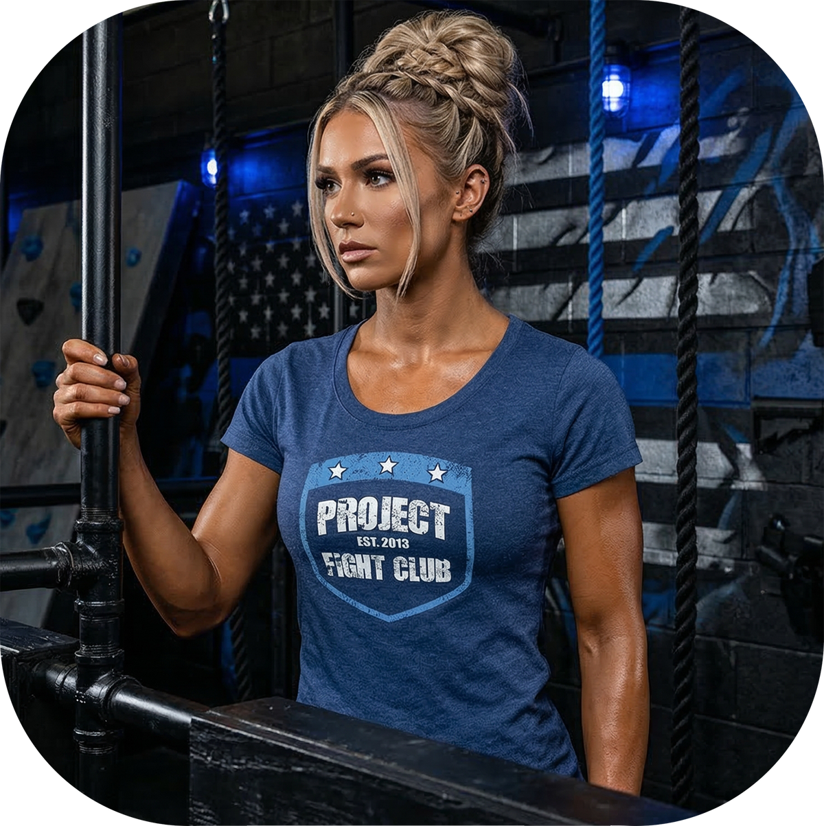 WOMENS NAVY T-SHIRT - SUPPORT POLICE