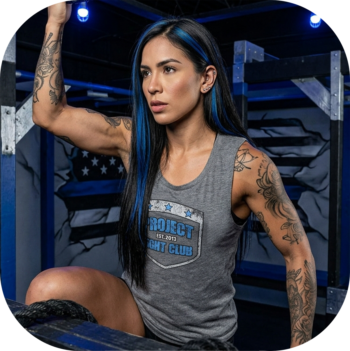 WOMENS DARK GREY MUSCLE TANK - SUPPORT POLICE