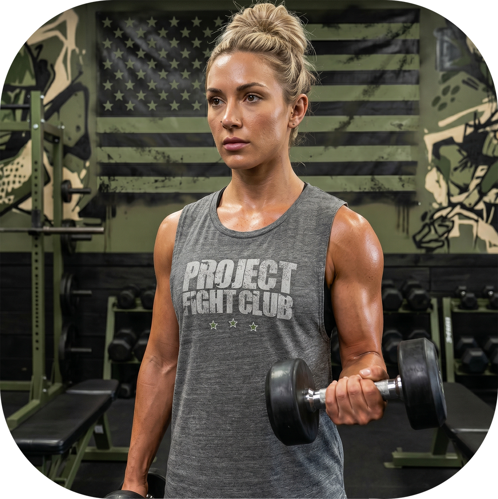 WOMENS ASPHALT MUSCLE TANK - HONOR SOLDIERS & VETERANS