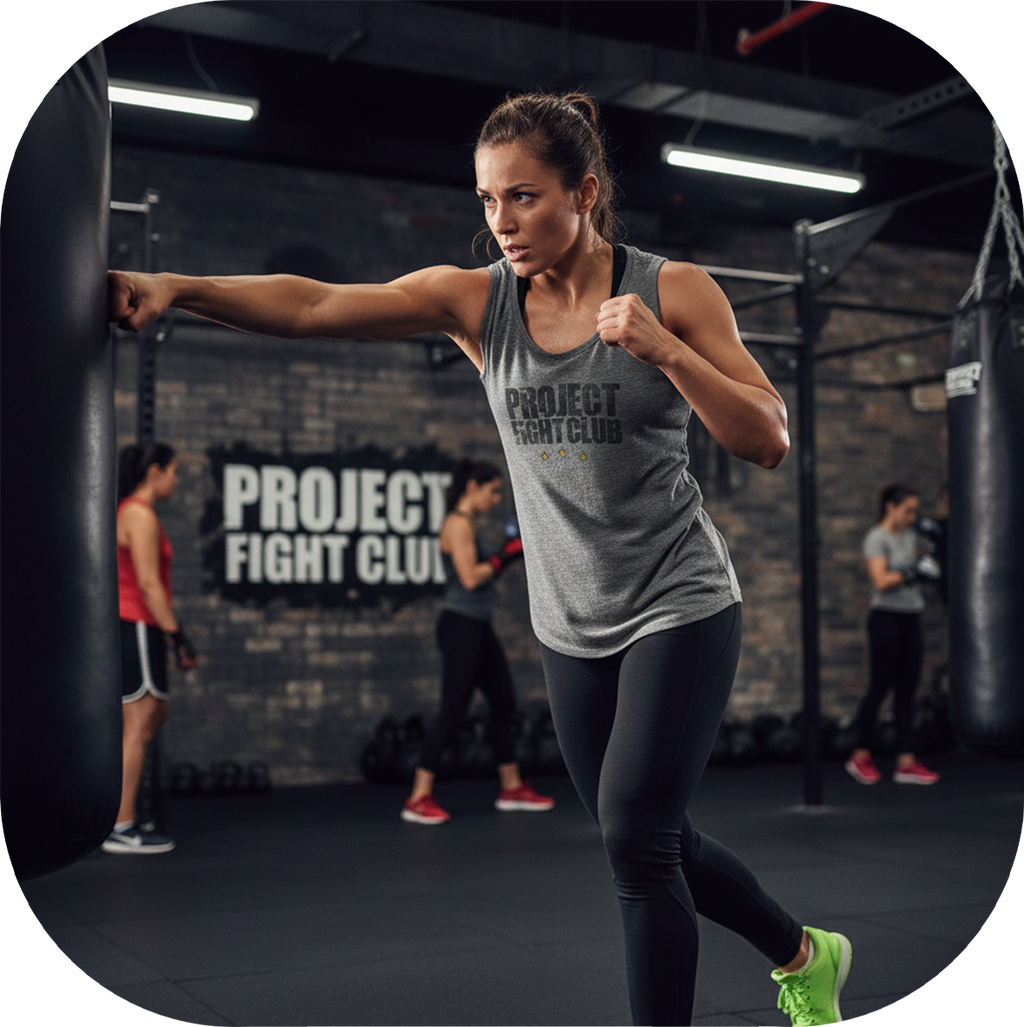 WOMENS DARK GREY MUSCLE TANK - PROTECT ANIMALS & WILDLIFE