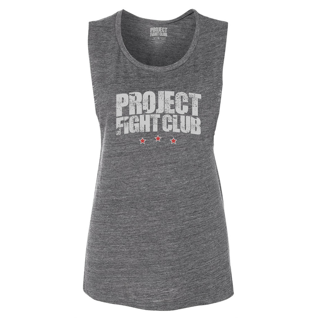 WOMENS ASPHALT GREY MUSCLE TANK - HONOR FIREFIGHTERS & EMTs