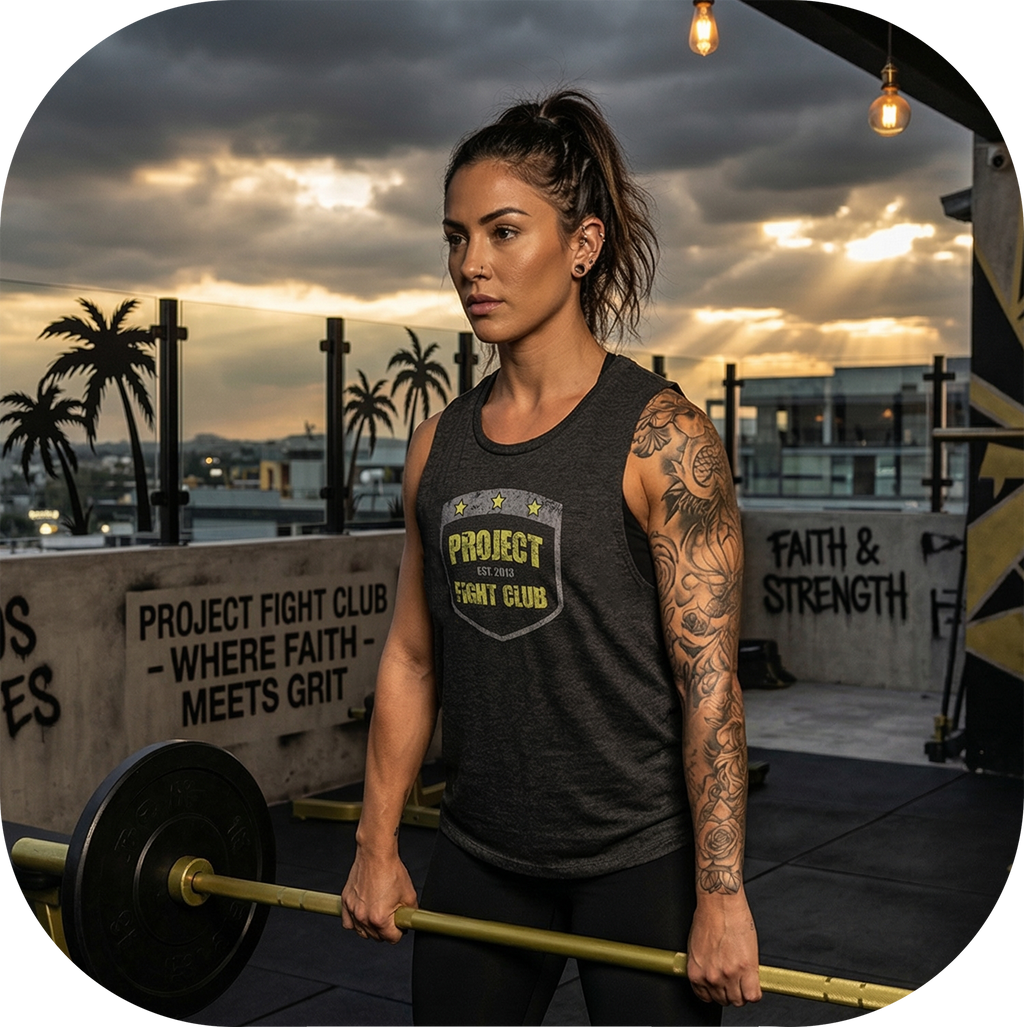 WOMENS BLACK MUSCLE TANK #2 - SPREAD CHRISTIANITY