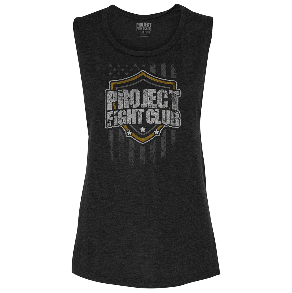 WOMENS BLACK MUSCLE TANK #2 - PROTECT ANIMALS & WILDLIFE