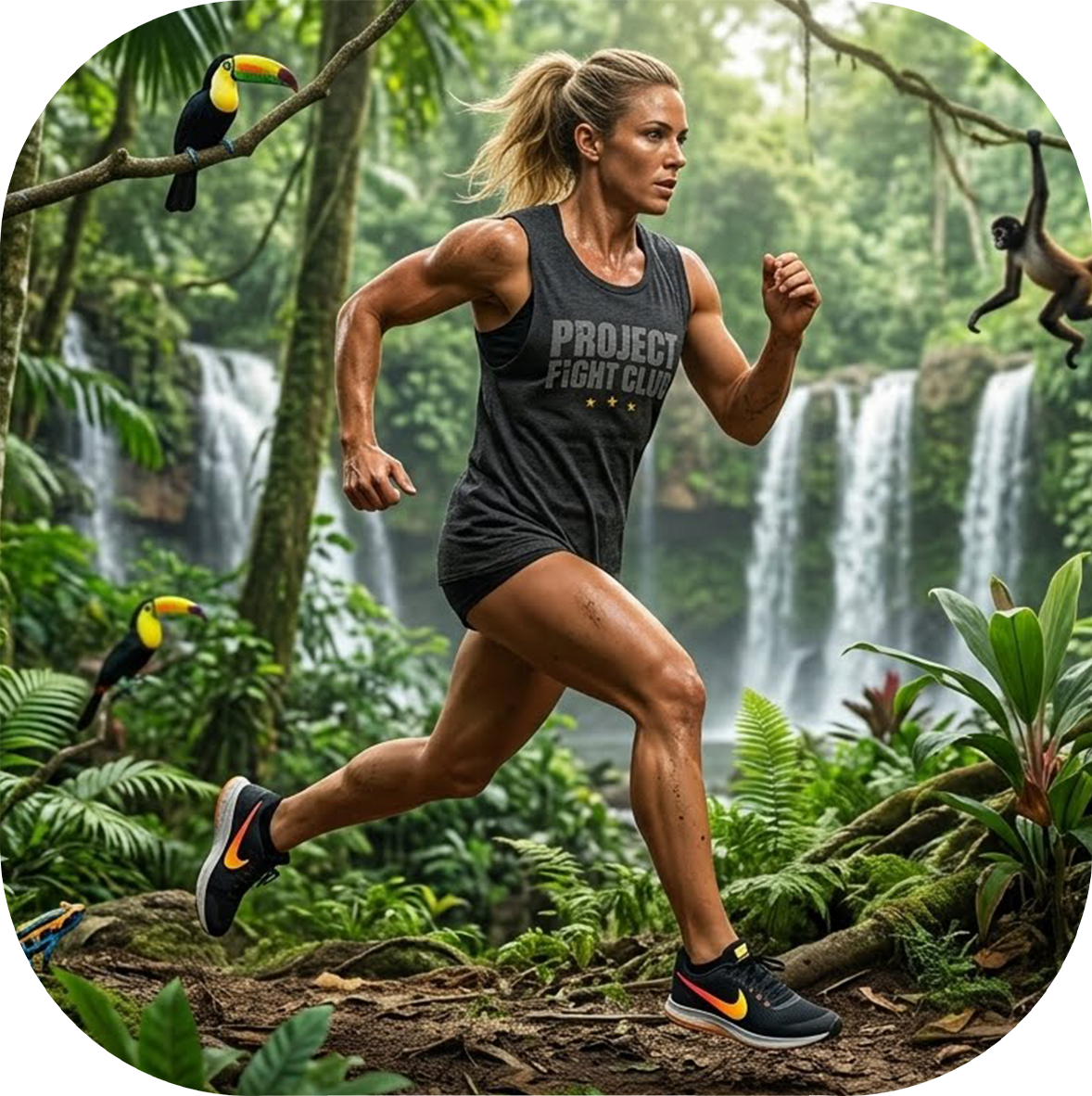 WOMENS BLACK MUSCLE TANK - PROTECT ANIMALS & WILDLIFE