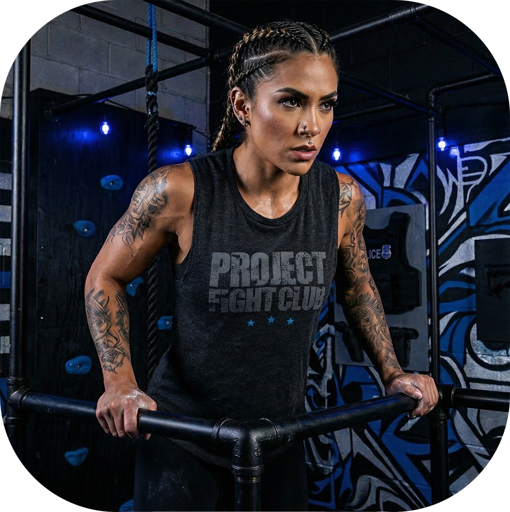 WOMENS BLACK MUSCLE TANK #2 - SUPPORT POLICE
