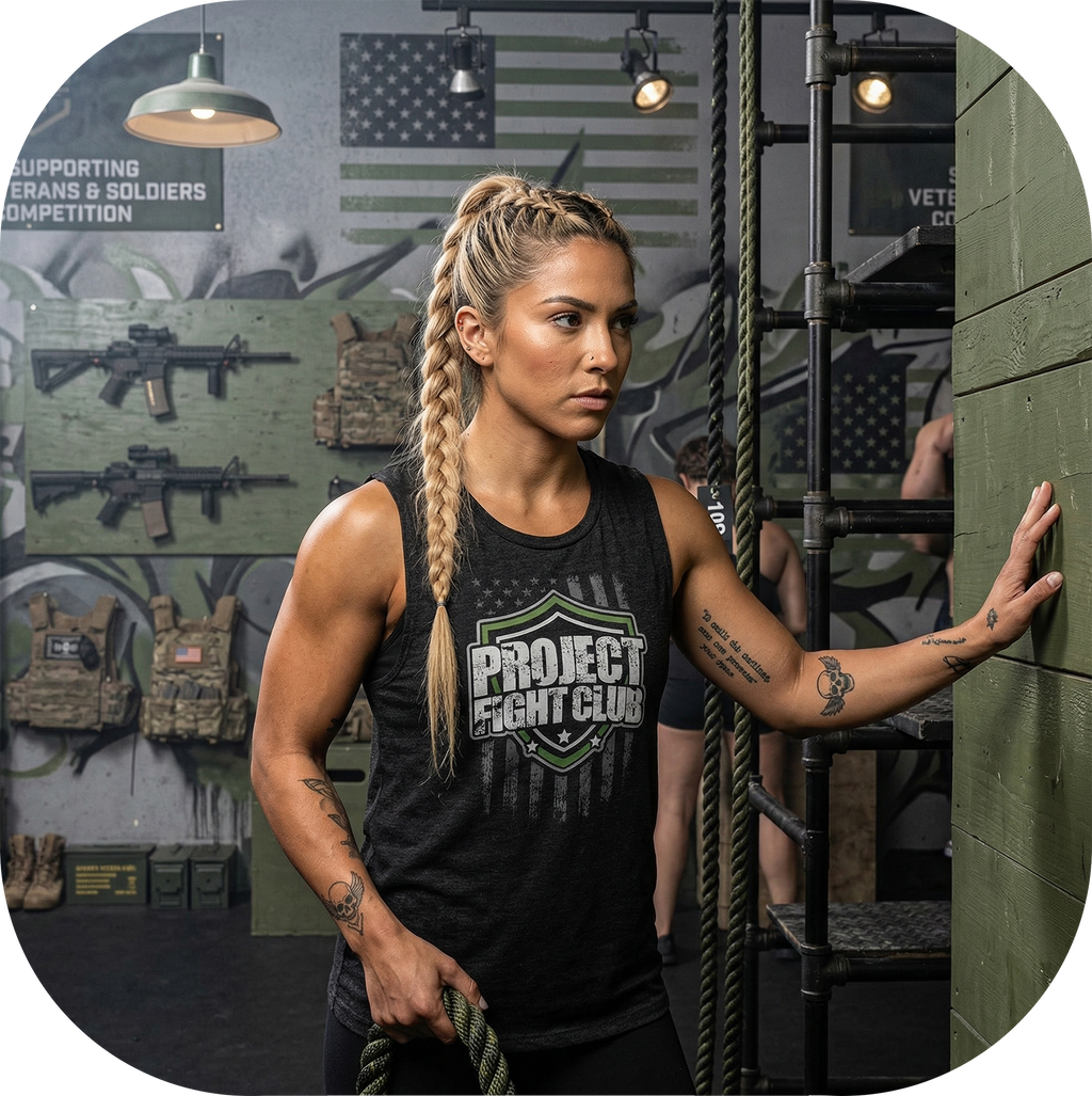 WOMENS BLACK MUSCLE TANK - HONOR SOLDIERS & VETERANS