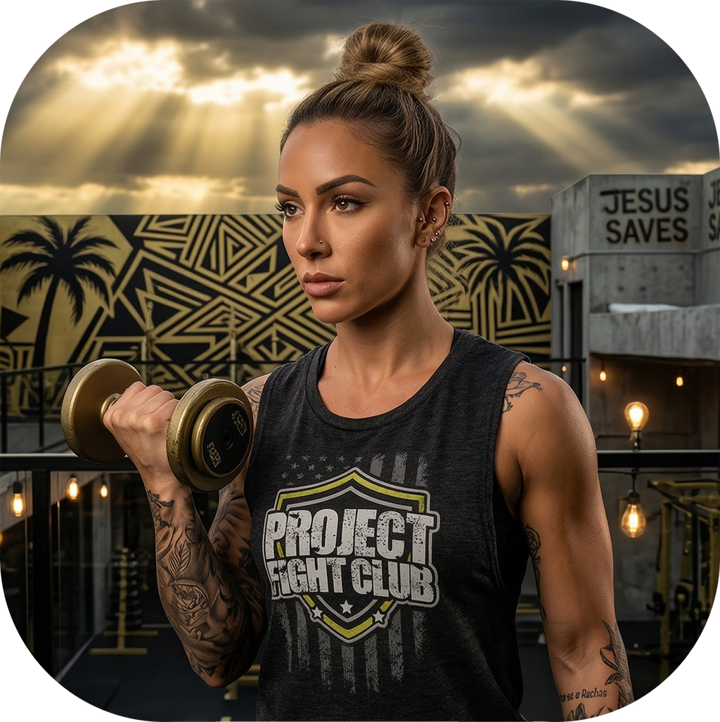 WOMENS BLACK MUSCLE TANK - SPREAD CHRISTIANITY