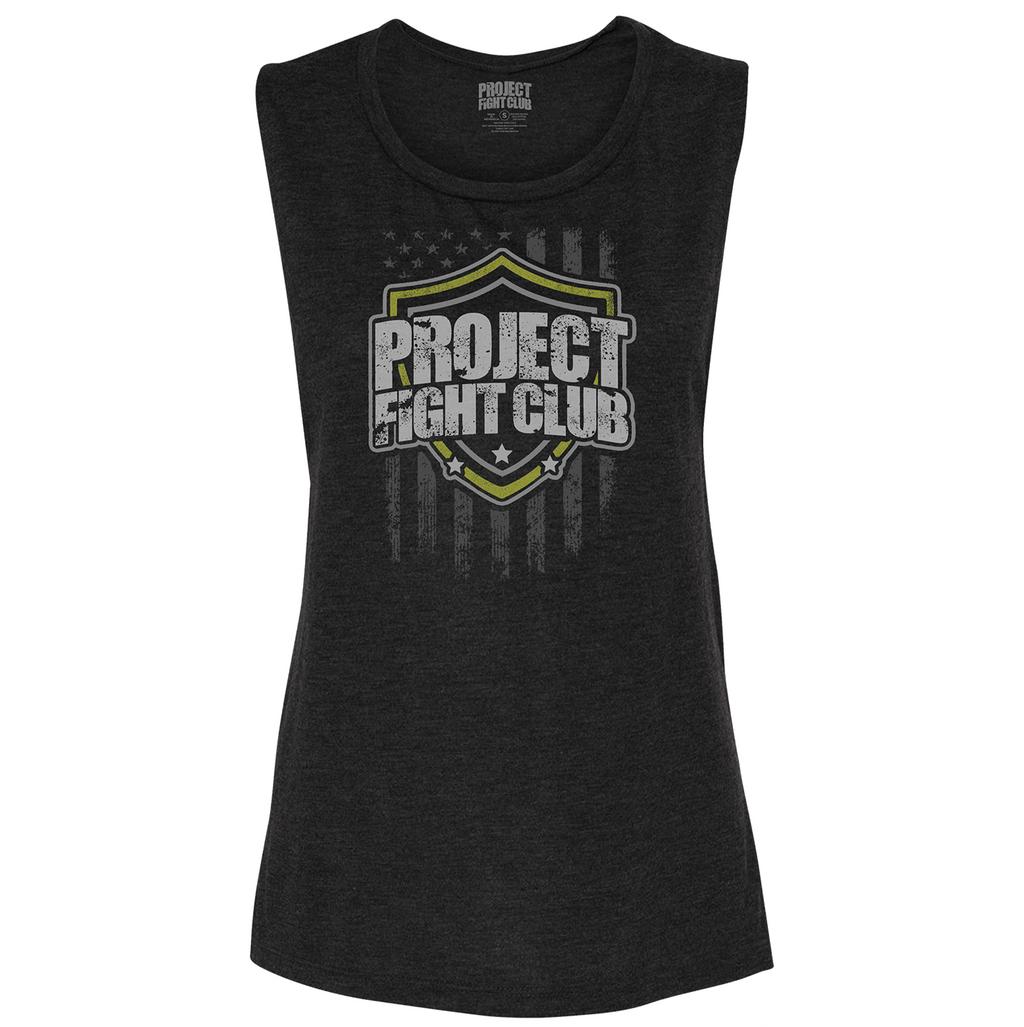 WOMENS BLACK MUSCLE TANK - SPREAD CHRISTIANITY