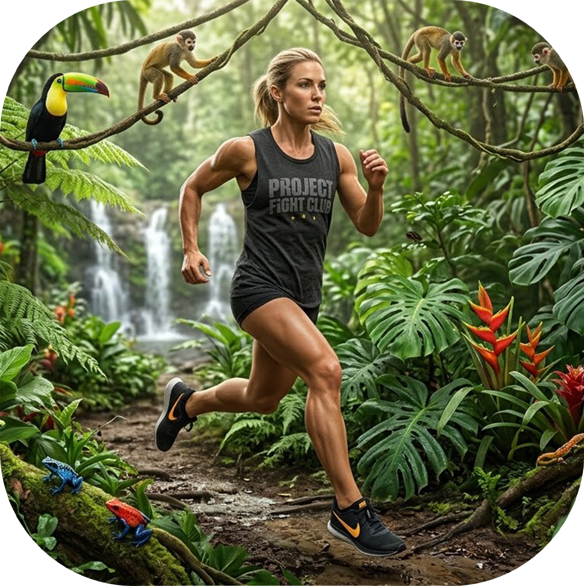 WOMENS BLACK MUSCLE TANK - PROTECT ANIMALS & WILDLIFE