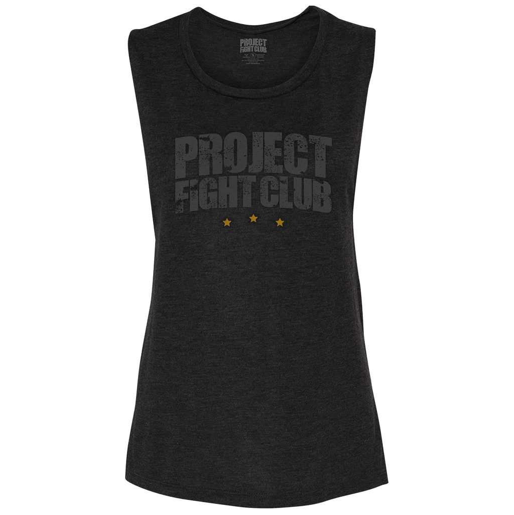 WOMENS BLACK MUSCLE TANK - PROTECT ANIMALS & WILDLIFE
