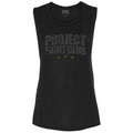 WOMENS BLACK MUSCLE TANK - PROTECT ANIMALS & WILDLIFE