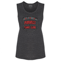WOMENS CHARCOAL BLACK MUSCLE TANK - HONOR FIREFIGHTERS & EMTs