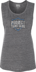 WOMENS DARK GREY MUSCLE TANK #2 - SUPPORT POLICE