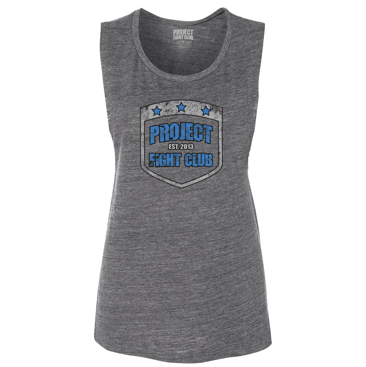 WOMENS DARK GREY MUSCLE TANK - SUPPORT POLICE