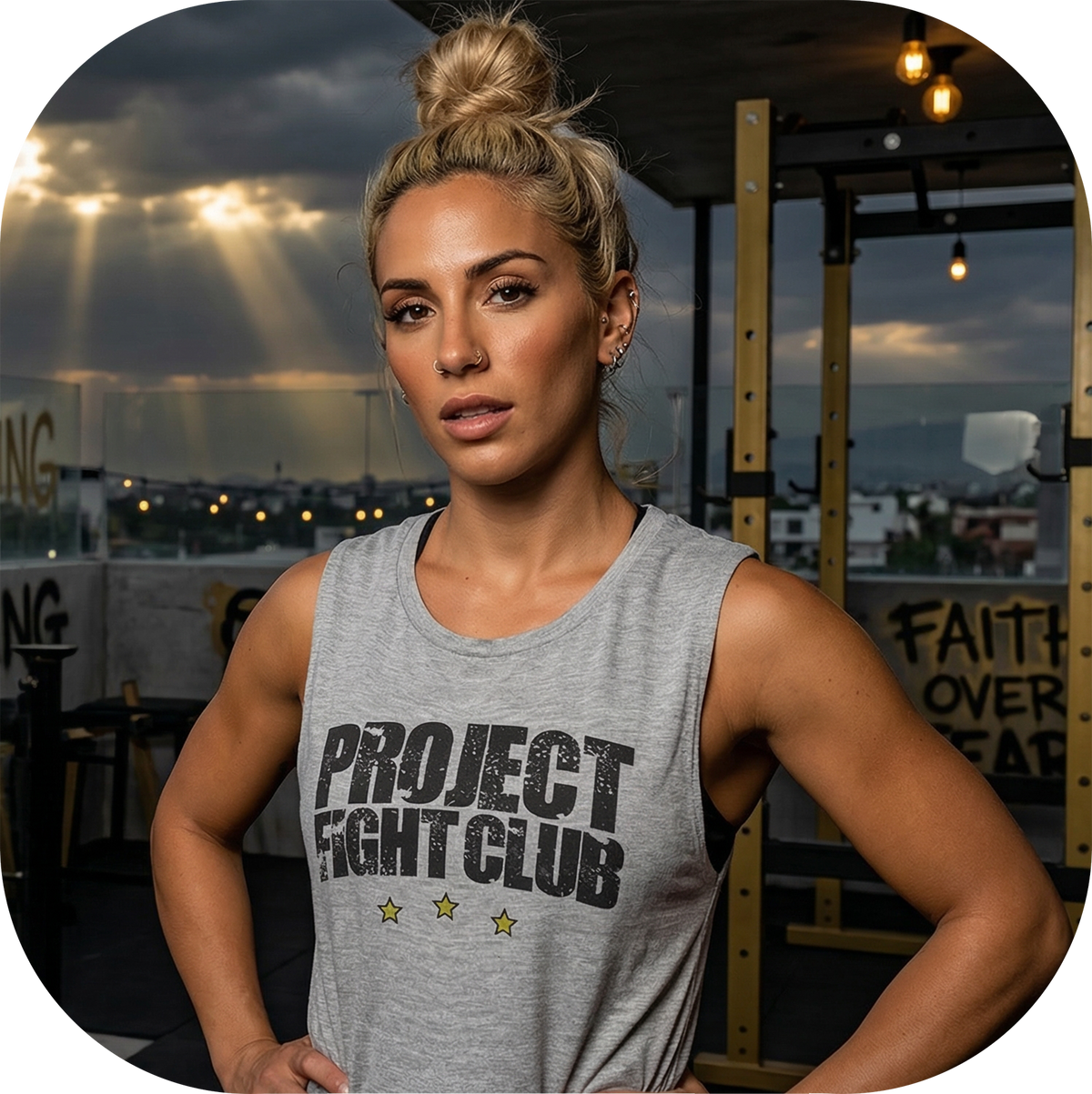 WOMENS HEATHER GREY MUSCLE TANK #2 - SPREAD CHRISTIANITY