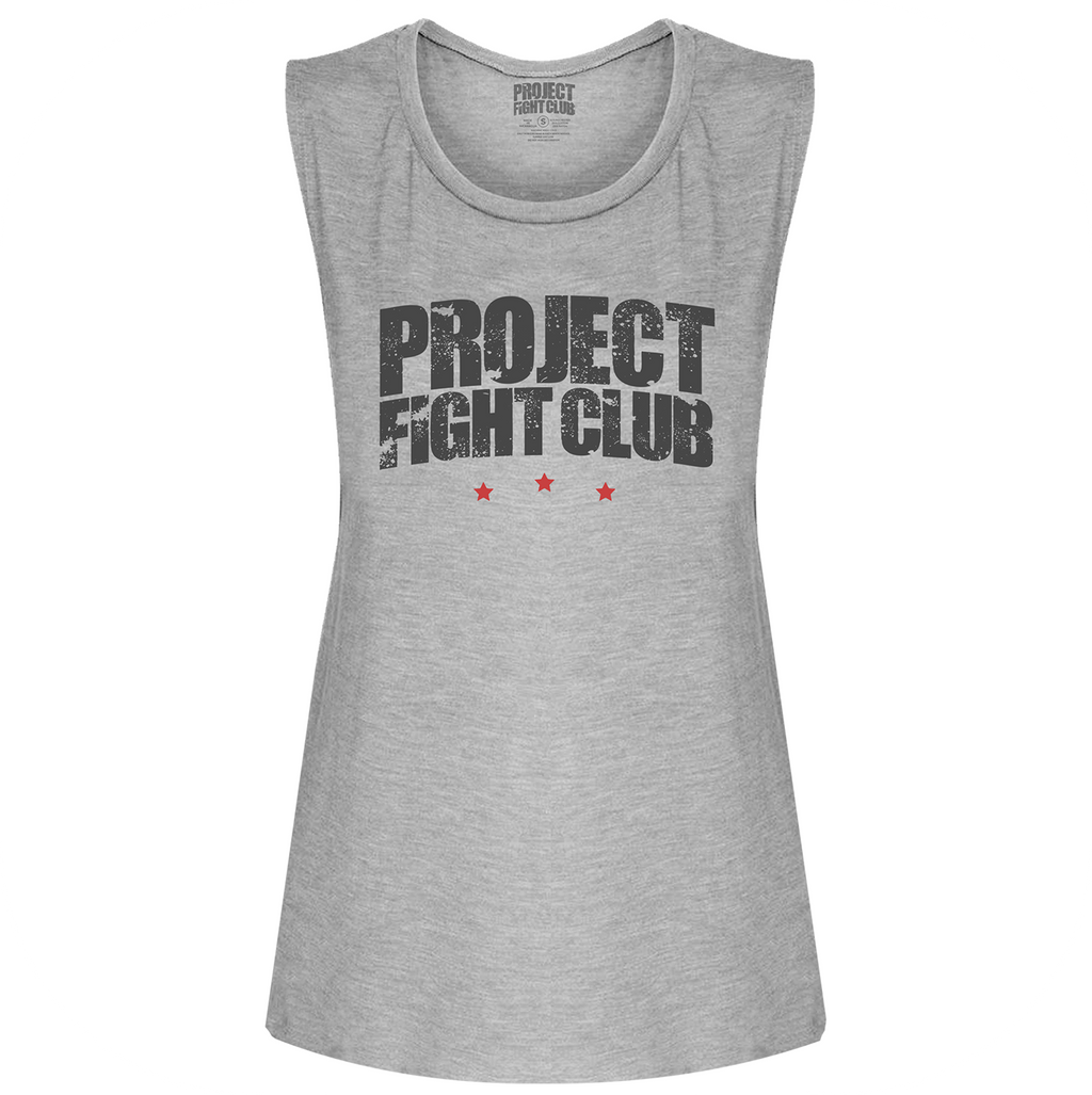 WOMENS GREY MUSCLE TANK 2 - HONOR FIREFIGHTERS & EMTs