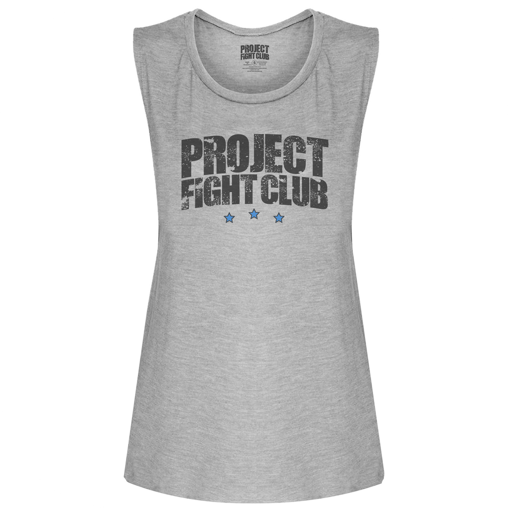 WOMENS HEATHER GREY MUSCLE TANK #2 - SUPPORT POLICE