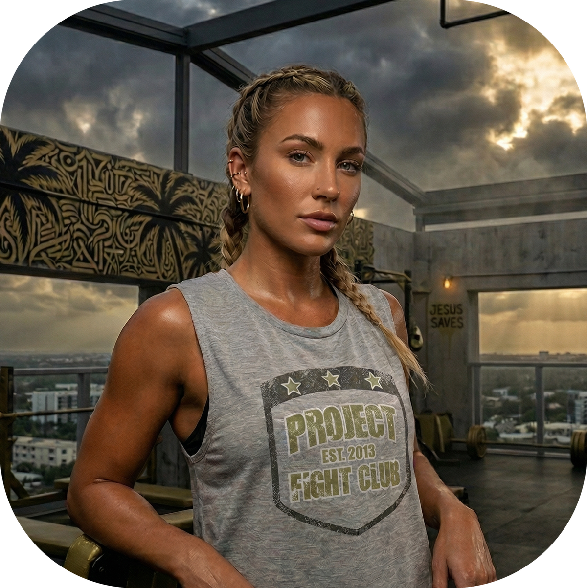 WOMENS HEATHER GREY MUSCLE TANK - SPREAD CHRISTIANITY