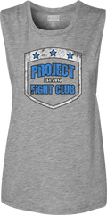 WOMENS GREY MUSCLE TANK - SUPPORT POLICE