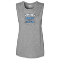 WOMENS HEATHER GREY MUSCLE TANK - SUPPORT POLICE
