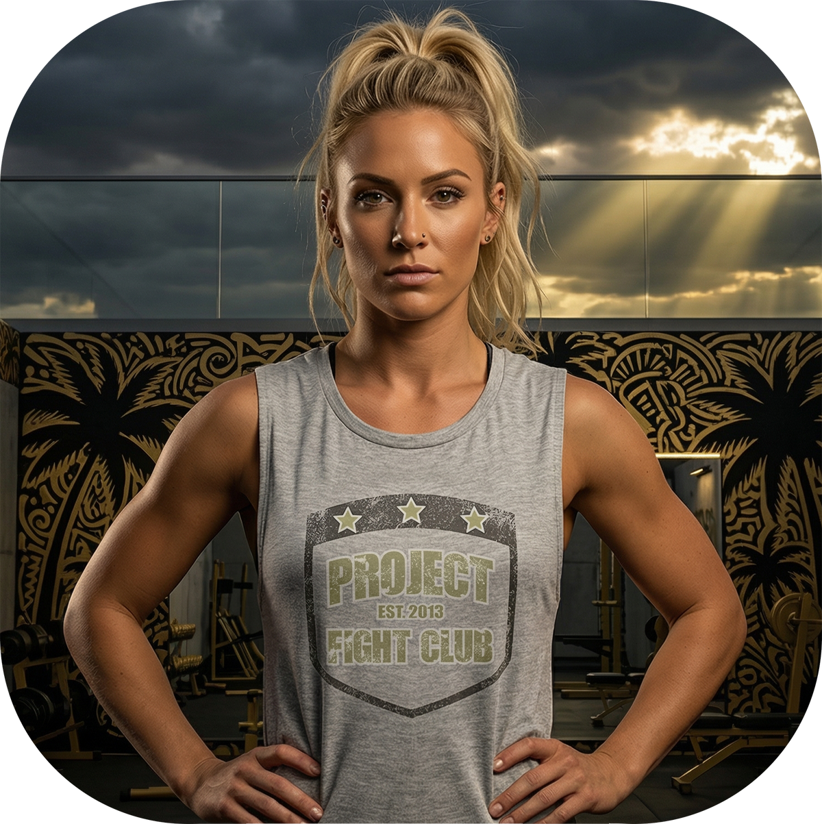 WOMENS HEATHER GREY MUSCLE TANK - SPREAD CHRISTIANITY