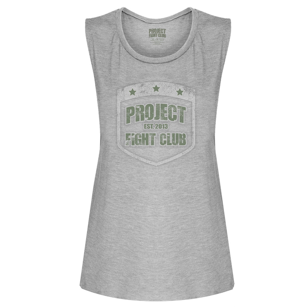 WOMENS GREY MUSCLE TANK - HONOR SOLDIERS & VETERANS