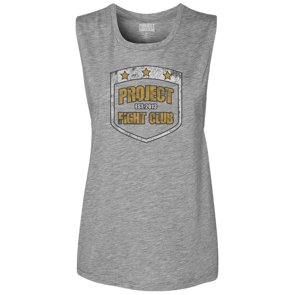 WOMENS GREY MUSCLE TANK - PROTECT ANIMALS & WILDLIFE
