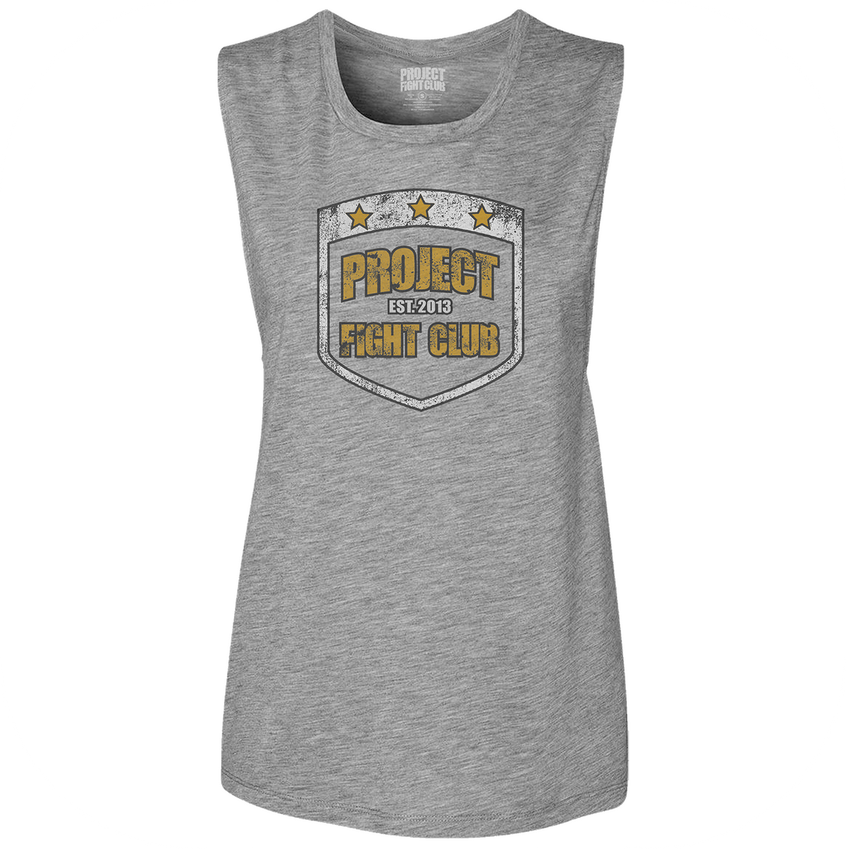 WOMENS GREY MUSCLE TANK - PROTECT ANIMALS & WILDLIFE