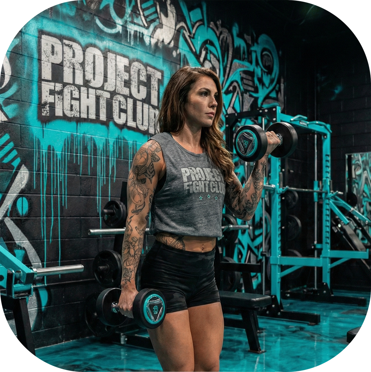 WOMENS DARK GREY MUSCLE TANK - FIGHT ADDICTION