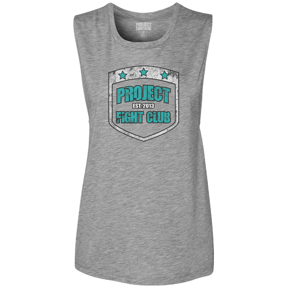WOMENS HEATHER GREY MUSCLE TANK #2 - FIGHT ADDICTION
