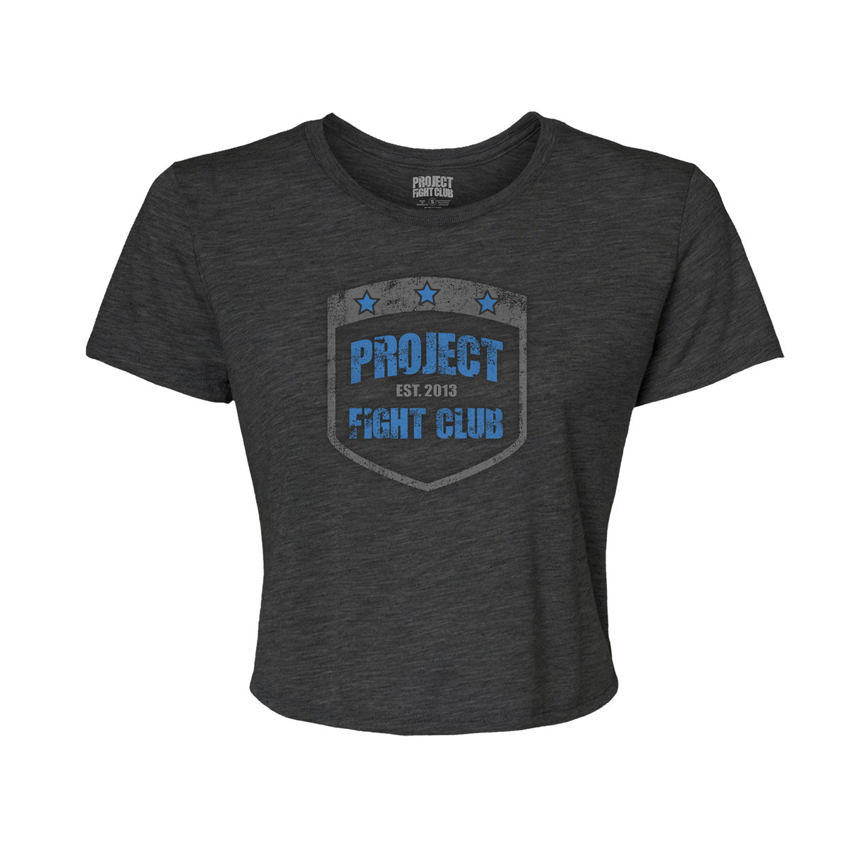 WOMENS DARK GREY CROPPED TEE #2 - SUPPORT POLICE