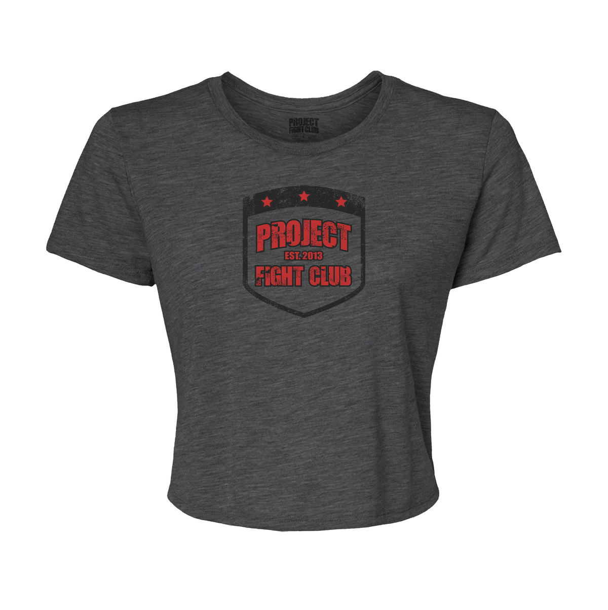 WOMENS DARK GREY CROP TEE 2 - HONOR FIREFIGHTERS & EMTs