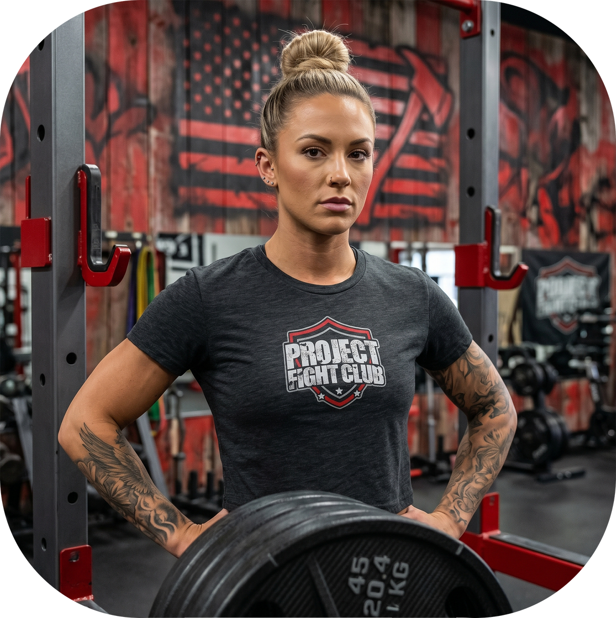WOMENS DARK GREY CROP TEE - HONOR FIREFIGHTERS & EMTs