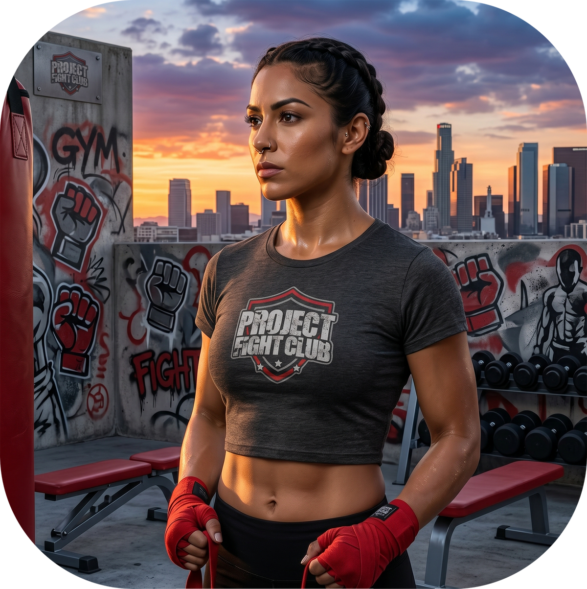 WOMENS DARK GREY CROP TEE - HONOR FIREFIGHTERS & EMTs