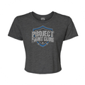 WOMENS DARK GREY CROPPED TEE - SUPPORT POLICE