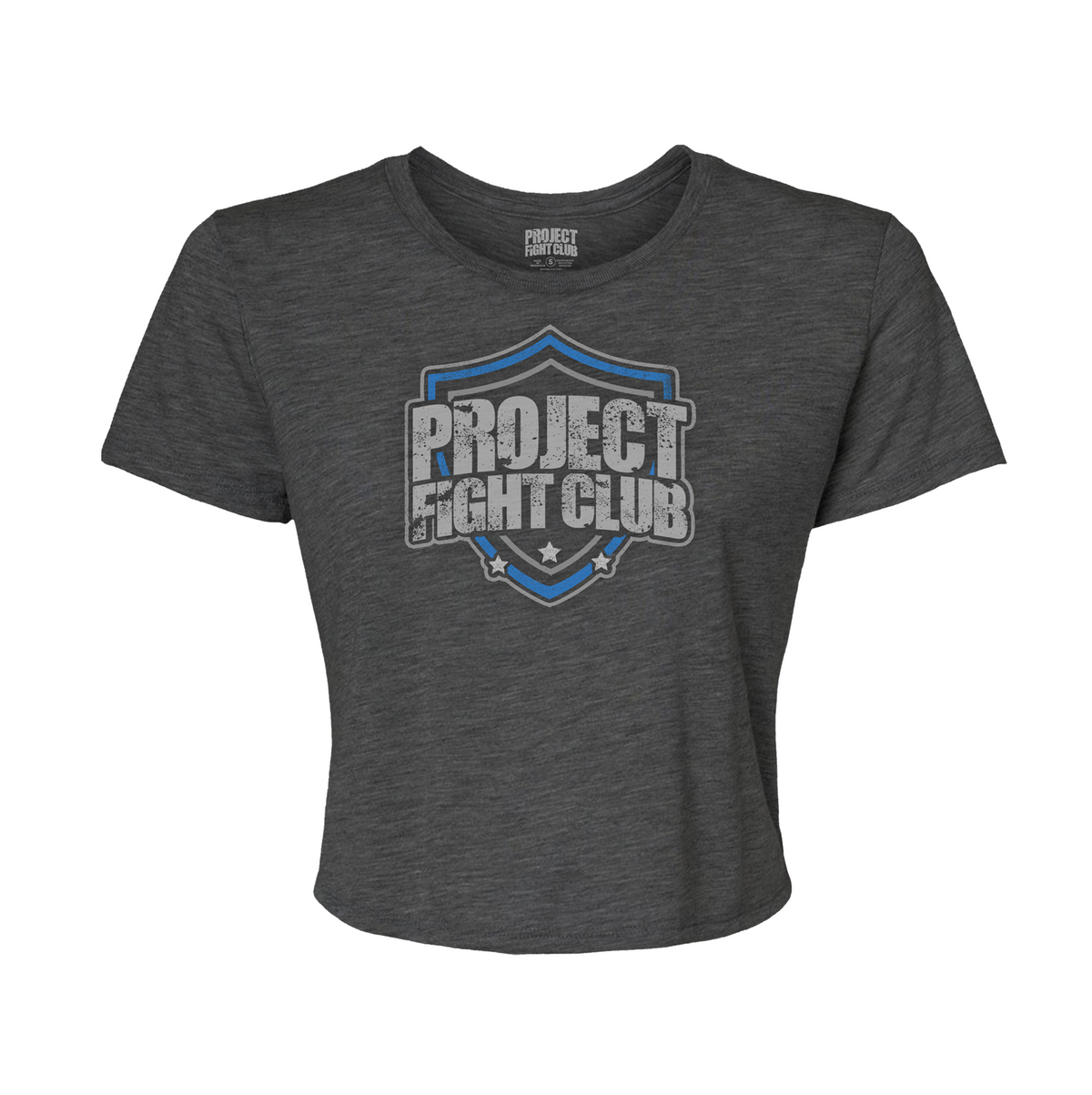WOMENS DARK GREY CROPPED TEE - SUPPORT POLICE